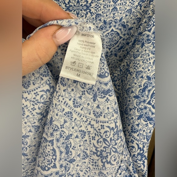Paper Crane Blue and White Patterned Top - Picture 5 of 5